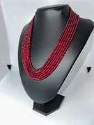 Beautiful Mined From The Earth 6 Strand 369 Cttw Natural Ruby Necklace