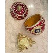 Red Fabergé 24K Gold Embellished with Swarovski Crystals