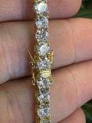 Gold Plated 925 Sterling Silver Tennis Clear CZ Necklace Bracelet 4mm New 8"