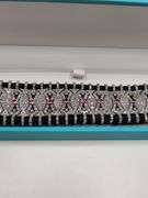 New! +15 ctw all natural tourmaline and diamond  weaved on fabric bracelet