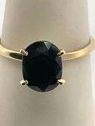 CERTIFIED 14K YELLOW GOLD SAPPHIRE RING.