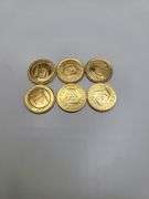 Collectors! 6 gold coin of 0.5 Azadi, total of 24.4 gr gold