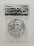 2014 (S) American Silver Eagle, ANACS MS70