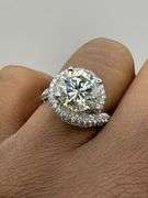 14K White Gold Designer 4.79 Ct Diamond Engagement Ring