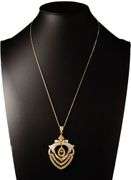 3.70ctw Baguette and Round Diamond Statement Pendant Necklace in 18K