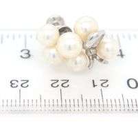 925 Sterling silver Vintage Mikimoto cluster earrings