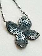 925 Black Rhodium Sterling Silver Fiore Pendant Necklace