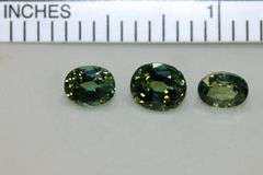 Natural Green Sapphire - Lot of 3