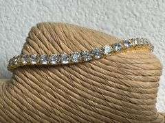 Gold Plated 925 Sterling Silver Tennis Clear CZ Necklace Bracelet 4mm New 8"