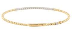 New 0.40ctw Round Diamond Beaded Two Tone Flex Bangle Bracelet in 14K