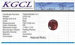 Magnificent Certified Museum Size 2100 Ct Natural Red Ruby Solitaire