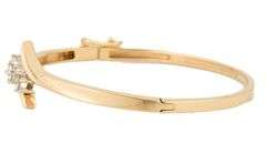 0.50ctw Triple Diamond Bypass Bangle Bracelet in 14K