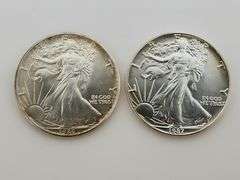 1986 + 1987 American Silver Eagles