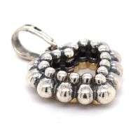 Lagos 2 tone Caviar diamond open heart beaded pendant