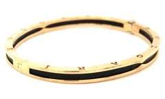 18kt Yellow gold B-Zero 1 style black ceramic bangle bracelet