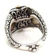 Barbara Bixby black onyx heart and Rhodelite and MOP wings ring