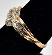 Sparkling 10K Yellow Gold Diamond Ring
