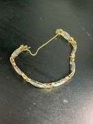 CERTIFIED 14K YELLOW AND WHITE GOLD DIAMOND BRACELET