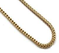 14kt Yellow gold wheat chain necklace