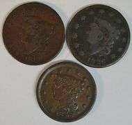 3 Different sharp US Large Cents from 1817, 1826, & 1848
