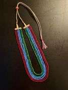 Natural Cornflower Blue Sapphire, Ruby, and Emerald Necklace