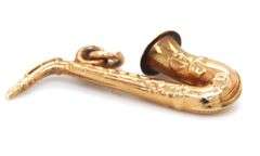 Well detailed 14K YG Saxophone Pendant or Charm