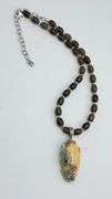 925 sterling Silver Carolyn Pollack Yellow Jasper With Citrine On lay Details With Smokey Quartz Bea