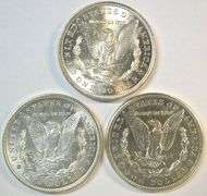 Real flashy-white top end 1921 P-D-S Morgan Silver Dollars