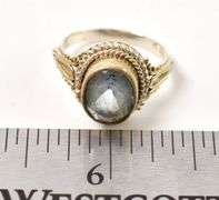 Blue Topaz Gemstone Ring in Sterling Silver