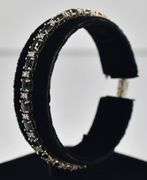 Fancy 14K Yellow Gold Blue Sapphire Gemstone and Diamond Tennis Bracelet