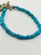 925 Sterling Silver Carolyn Pollack Turquoise beads with Double Side Charm