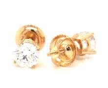 14kt Yellow gold 1.02ctw round brilliant cut diamond stud earrings