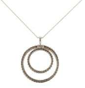 1.25ctw Diamond Open Double Circle Pendant Necklace in 14K