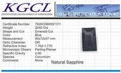 Huge Certified 2040 Ct Museum Size Natural Emerald Cut Blue Sapphire Solitaire