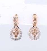 10kt Yellow Gold Chocolate and Diamond Dangle Earrings