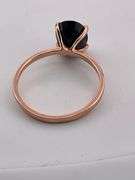 CERTIFIED  14K ROSE GOLD RING WITH A DARK BLUE SAPPHIRE