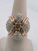 CERTIFIED 18K WHITE AND ROSE GOLD DIAMOND RING