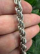 925 Sterling Silver Iced Out Dog Green Black & Clear CZ w/ Italian 7.5mm 22" Solid Rope Chain