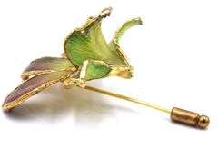 Siam Lanna native orchids real orchid brooch plating 24k