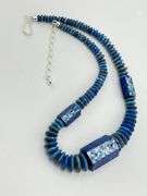 925 Sterling Silver DTR Jay King Mosaic Opal Beaded Lapis Lazuil Necklace