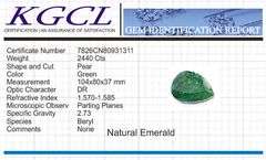 Huge Certified 2440 Ct Museum Size Natural Emerald Pear Cut Solitaire