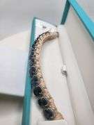 New! +27 ctw all natural Sapphire and 1.27ct diamond  weaved on fabric bracelet