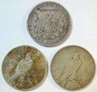 3 Better date Silver Dollars: 1900-S Morgan, 1935 & 1935-S Peace Silver Dollars