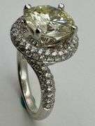 14K White Gold Designer 4.79 Ct Diamond Engagement Ring