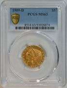 Virtual Gem BU 1908 $5 Liberty Gold Piece. PCGS MS64