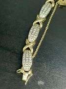 CERTIFIED 14K YELLOW AND WHITE GOLD DIAMOND BRACELET