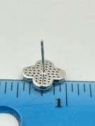 925 Sterling Silver Crystal Clover Stud Earrings