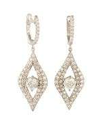 1.00ctw Diamond Marquise Shaped Frame Dangle Earrings in 14K