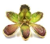 Siam Lanna native orchids real orchid brooch plating 24k