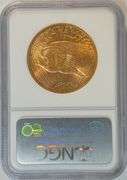Scarce Choice BU 1922 St. Gaudens $20 Gold Piece. NGC MS62 CAC sticker